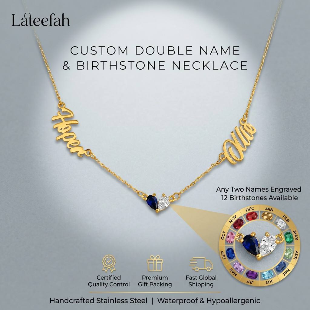 Birth Flower Necklace - Lateefah Waterproof Tarnish Free 316L Stainless